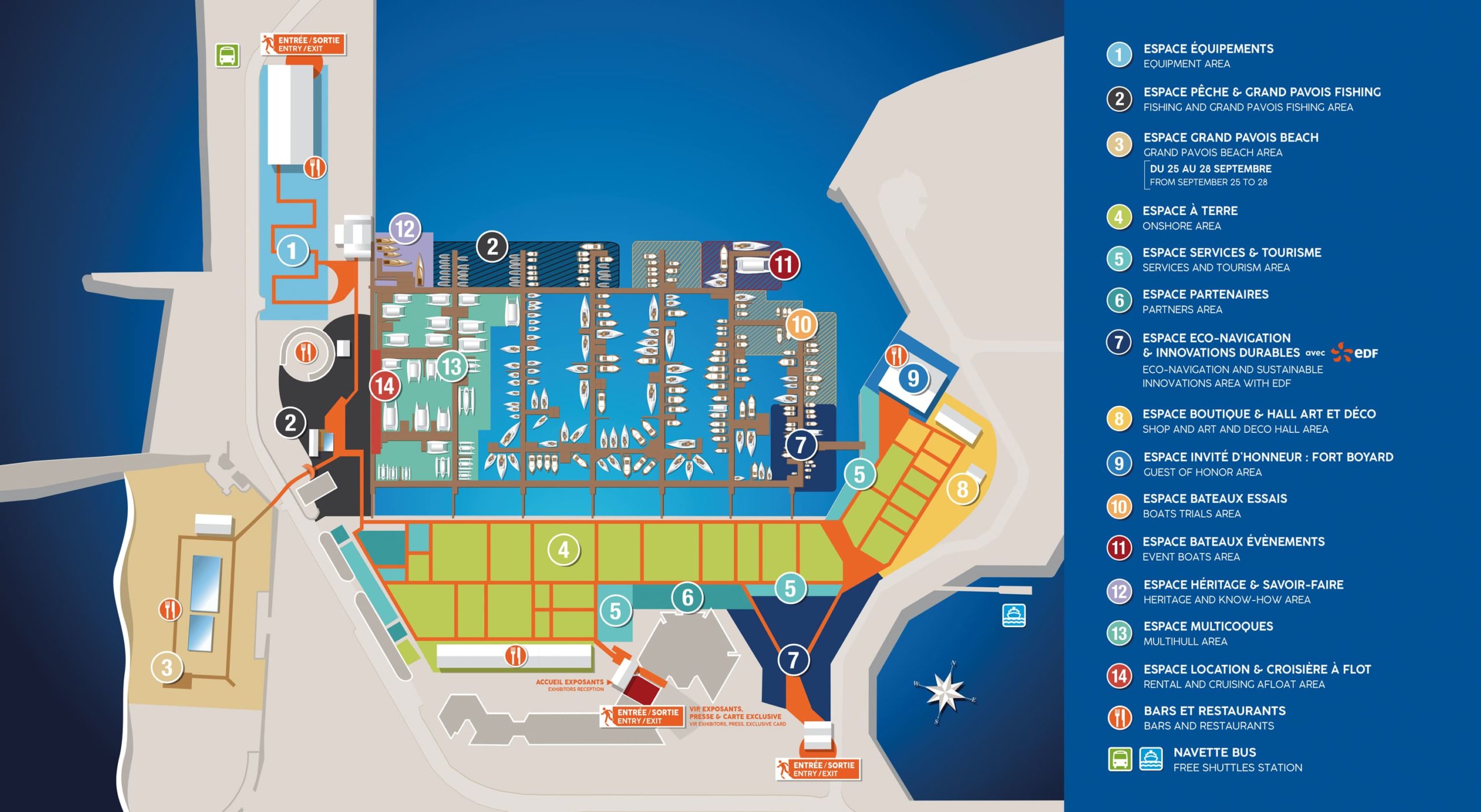 Plan espaces Grand Pavois La Rochelle 2025